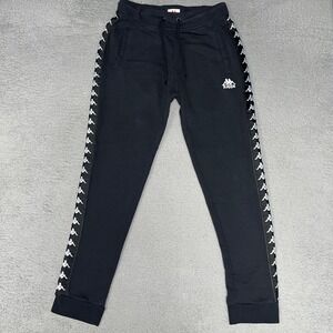 Kappa‎ 222 Banda Track Pants Women's Sz S Black Omini Logo Slim Fit Taper Jogger
